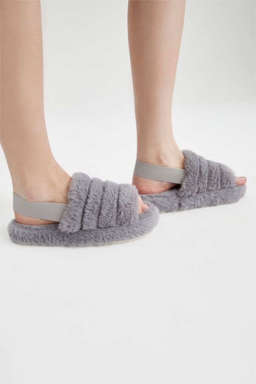 Kadın Gri Kadın Düz Taban Ev Terliği