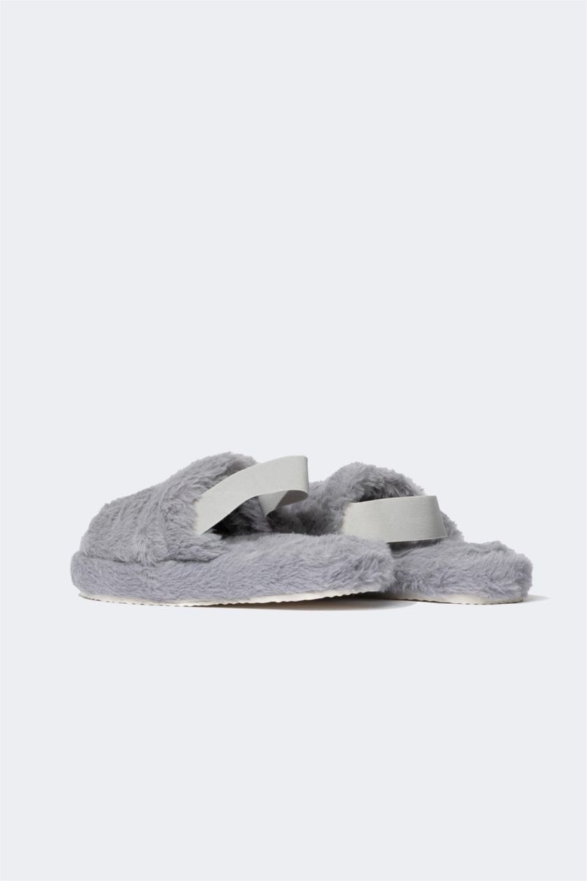 Kadın Gri Kadın Düz Taban Ev Terliği