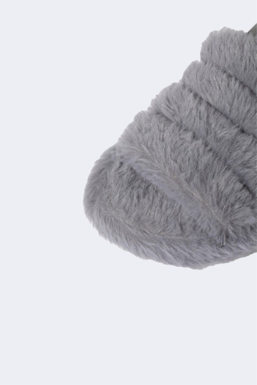 Kadın Gri Kadın Düz Taban Ev Terliği