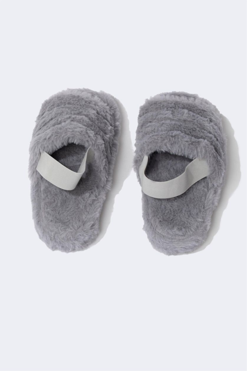 Kadın Gri Kadın Düz Taban Ev Terliği