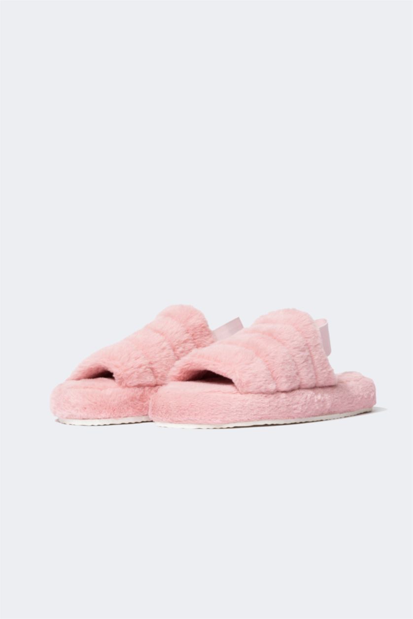 WOMAN Pink Women Flat Bottom Winter Slippers