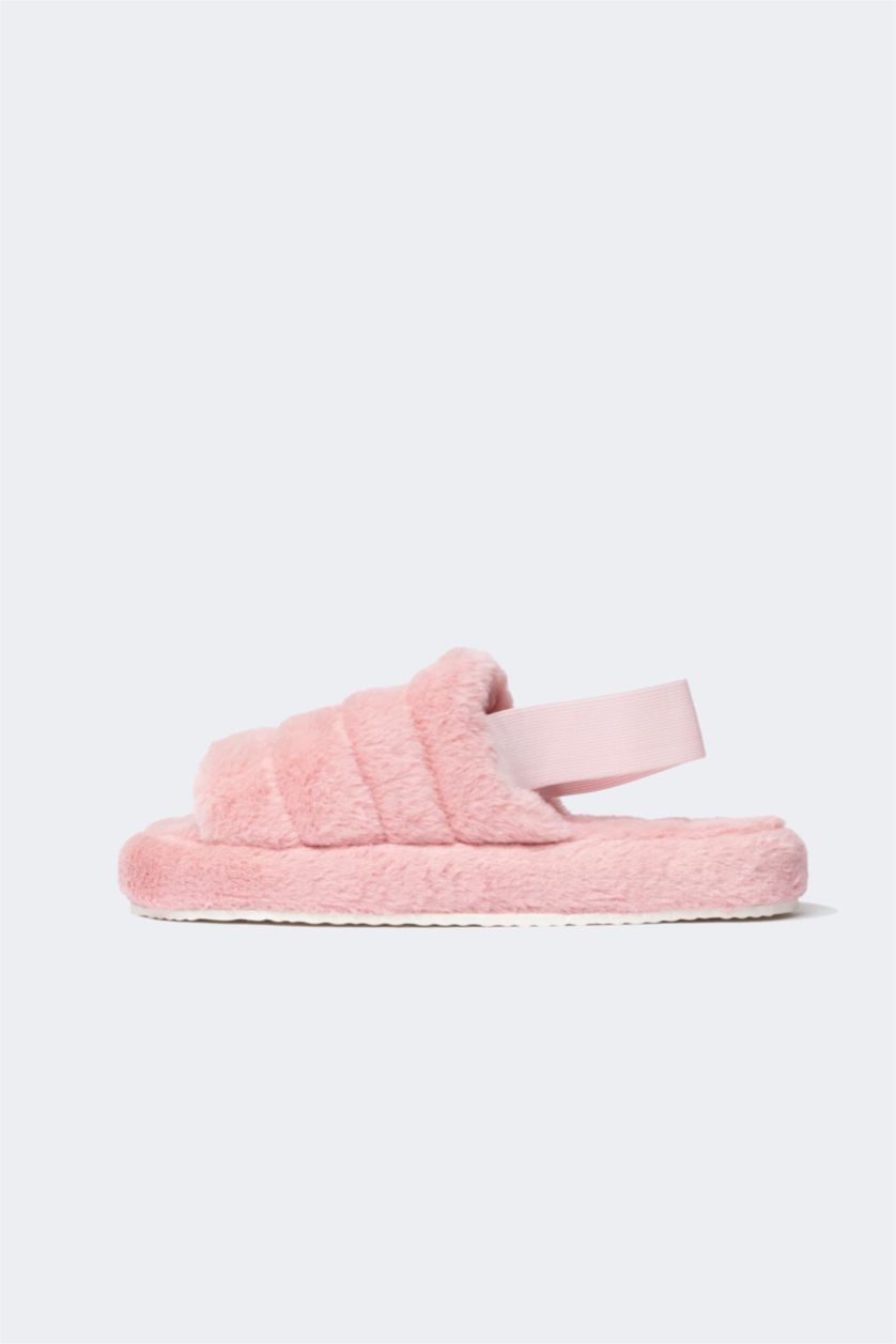 WOMAN Pink Women Flat Bottom Winter Slippers