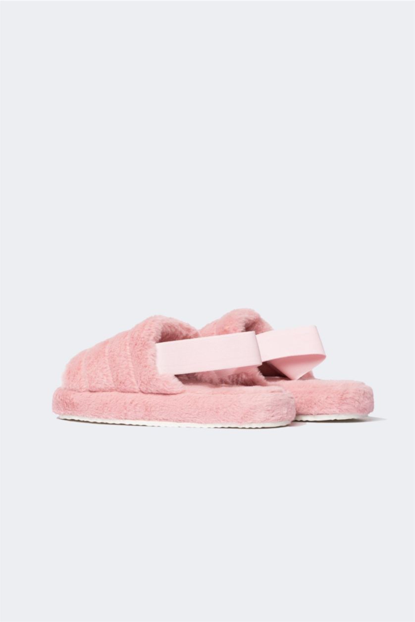 WOMAN Pink Women Flat Bottom Winter Slippers