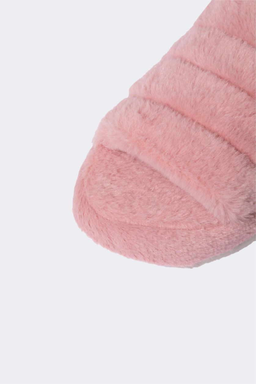 WOMAN Pink Women Flat Bottom Winter Slippers