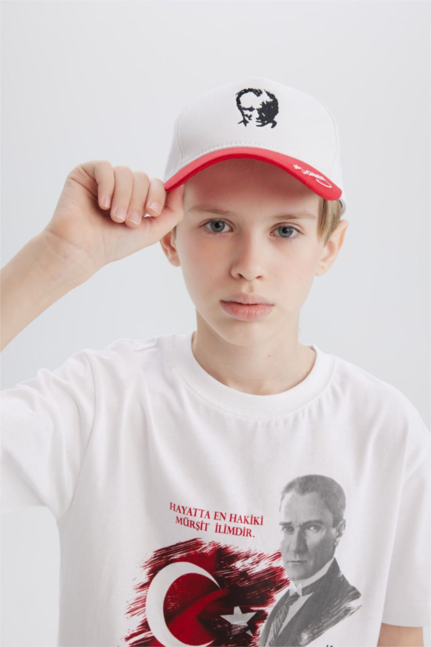 GARÇONS Karma Casquette Gabardine imprimée Atatürk pour Garçon