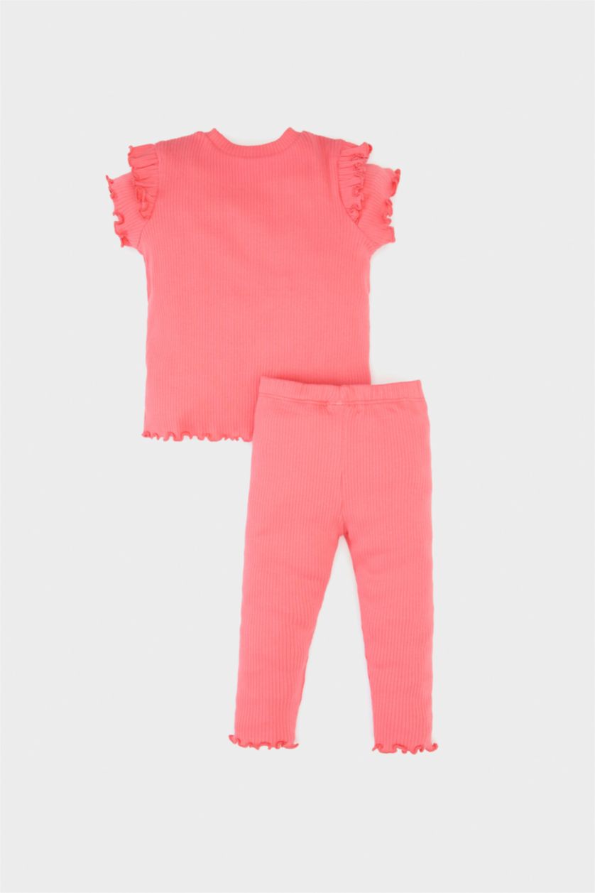 Baby Girl Coral Girl Corduroy Camisole T-Shirt Bottom 2 Piece Set