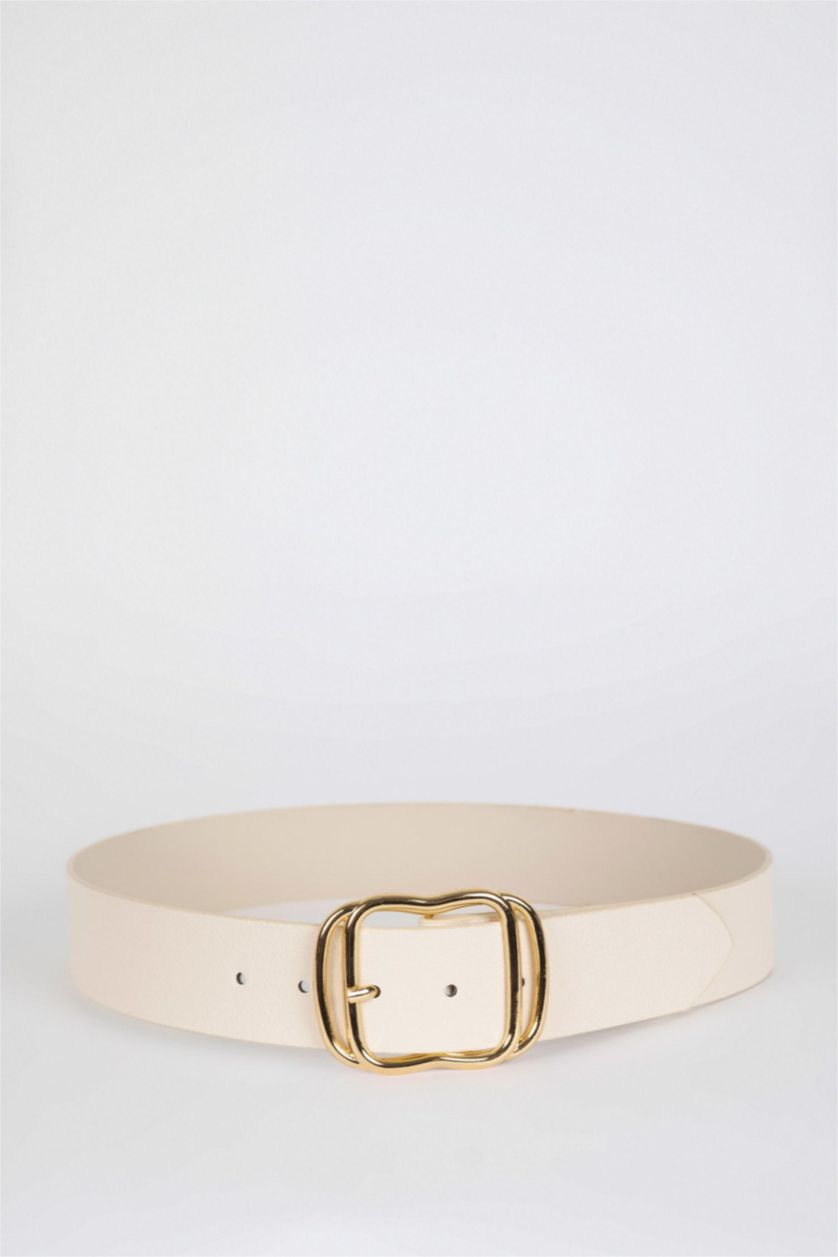 FEMME Beige Ceinture En Jean En Similicuir Pour Femme