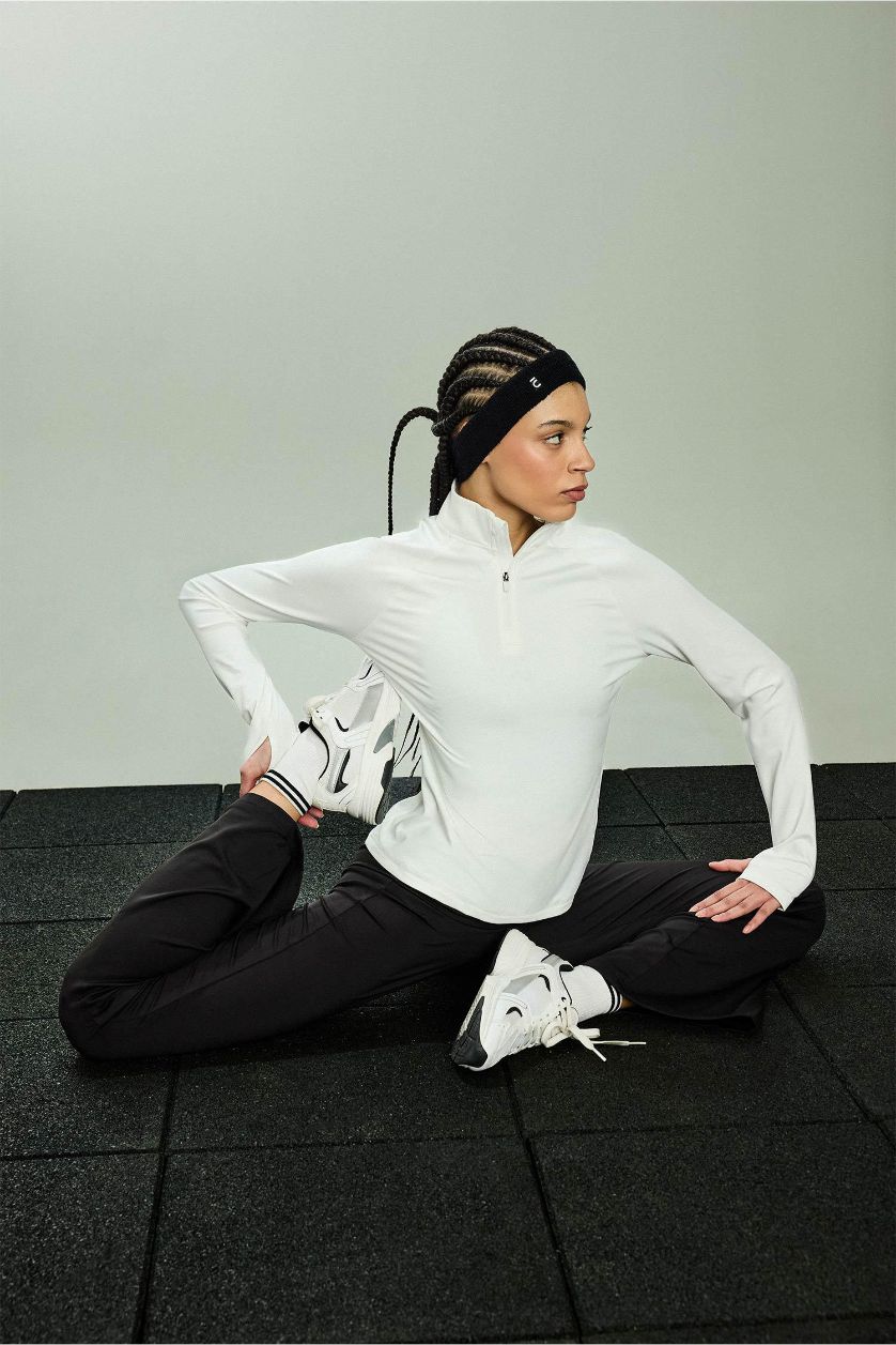 WOMAN Black Flare Fit Wide Leg Standard Length Scuba Diving Sports Sweatpants