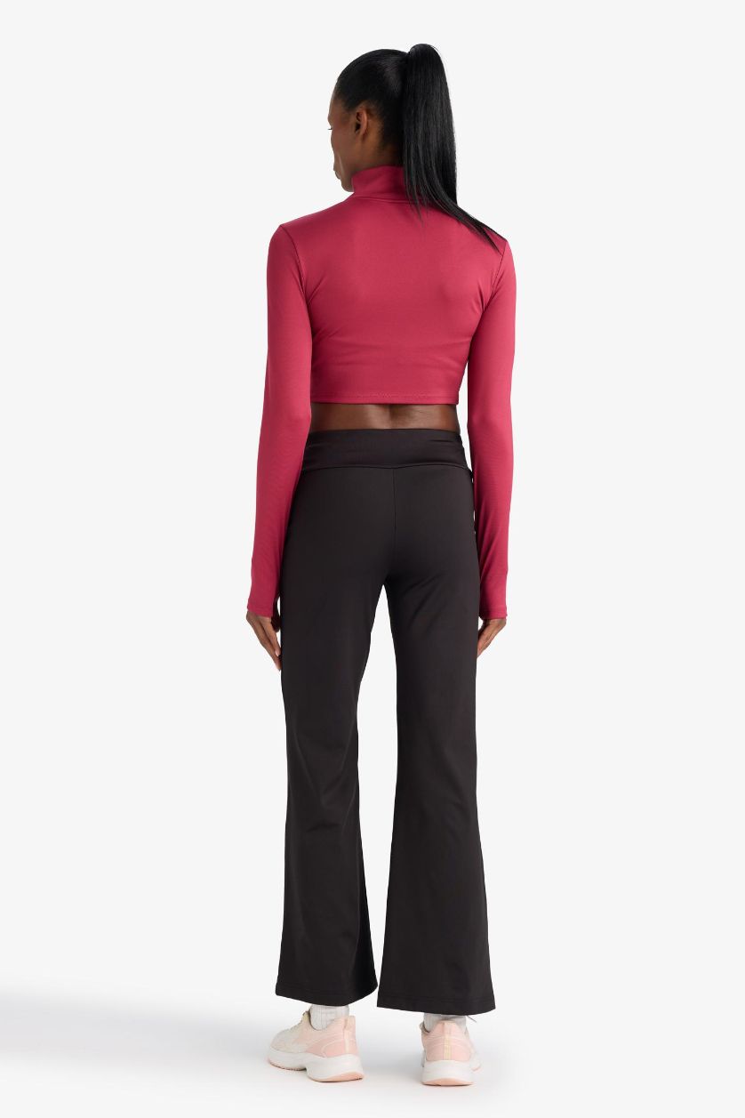 WOMAN Black Flare Fit Wide Leg Standard Length Scuba Diving Sports Sweatpants