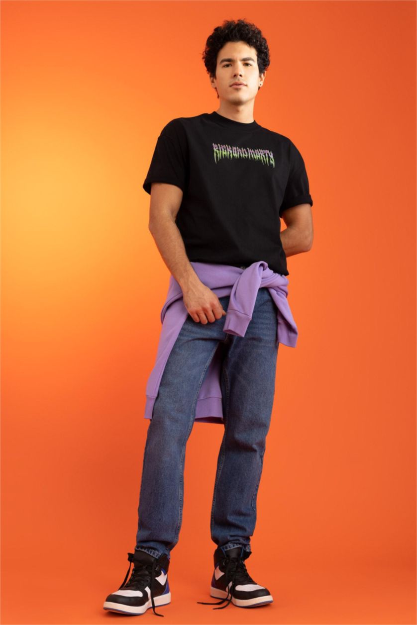 رجالي أزرق غامق بنطلون جينز بساق مستقيم