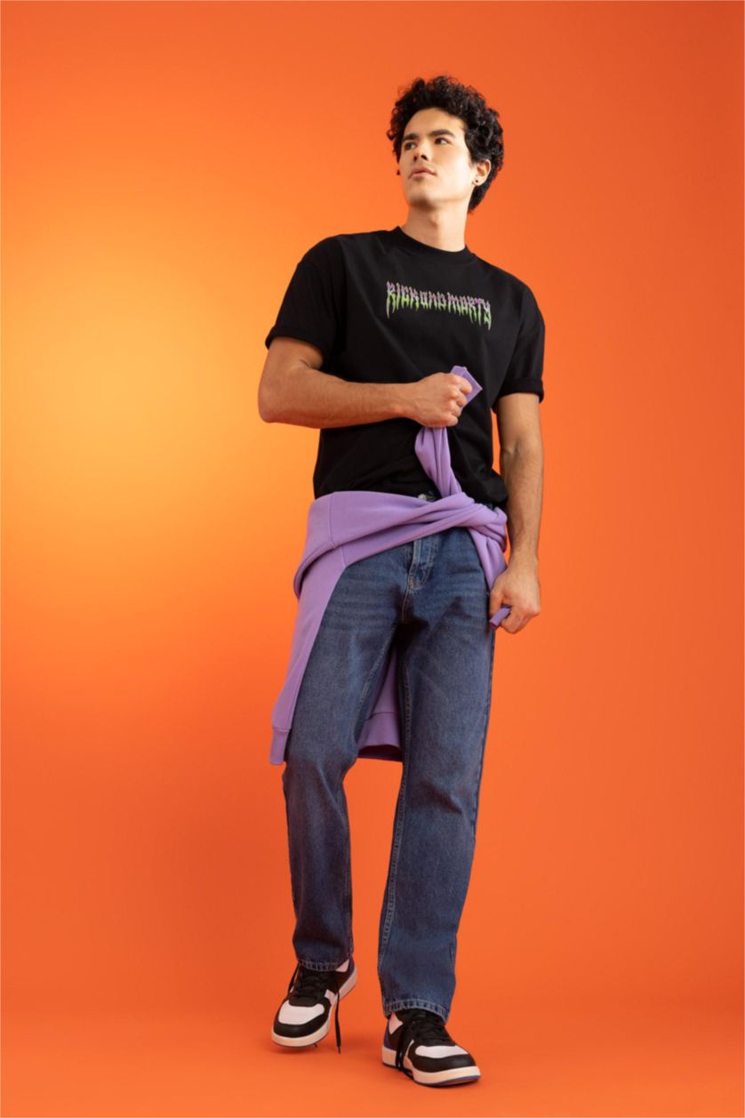 رجالي أزرق غامق بنطلون جينز بساق مستقيم