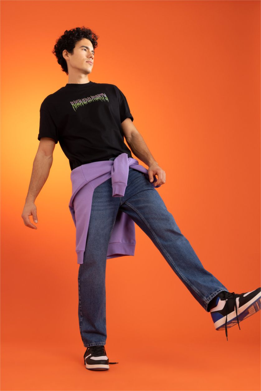 رجالي أزرق غامق بنطلون جينز بساق مستقيم