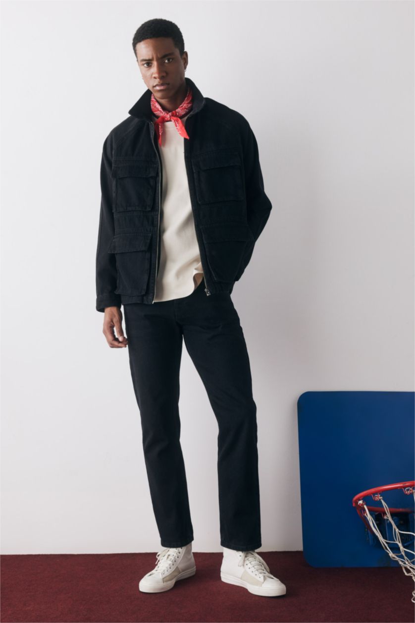 رجالي أسود بنطلون جينز برجل مستقيم