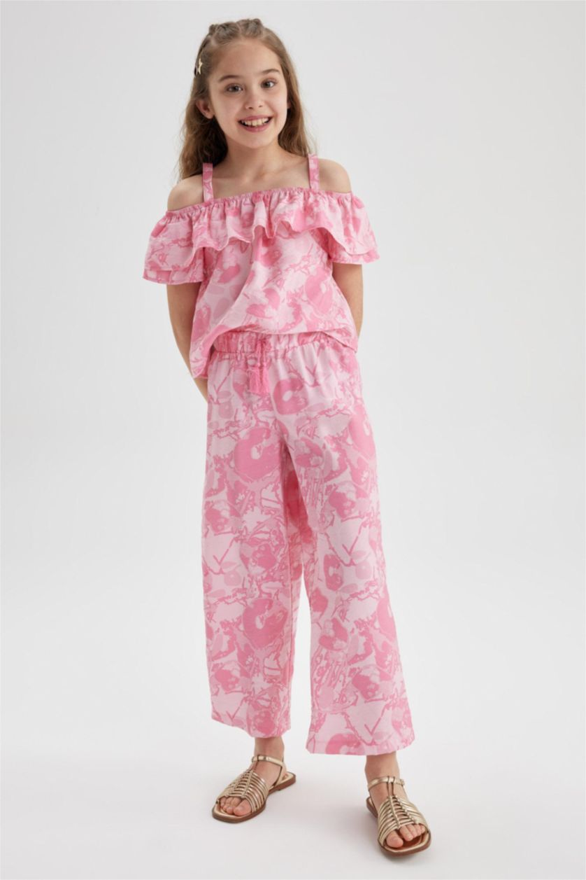 GIRLS & TEENS Pink Girl Palazzo Wide Leg Trousers