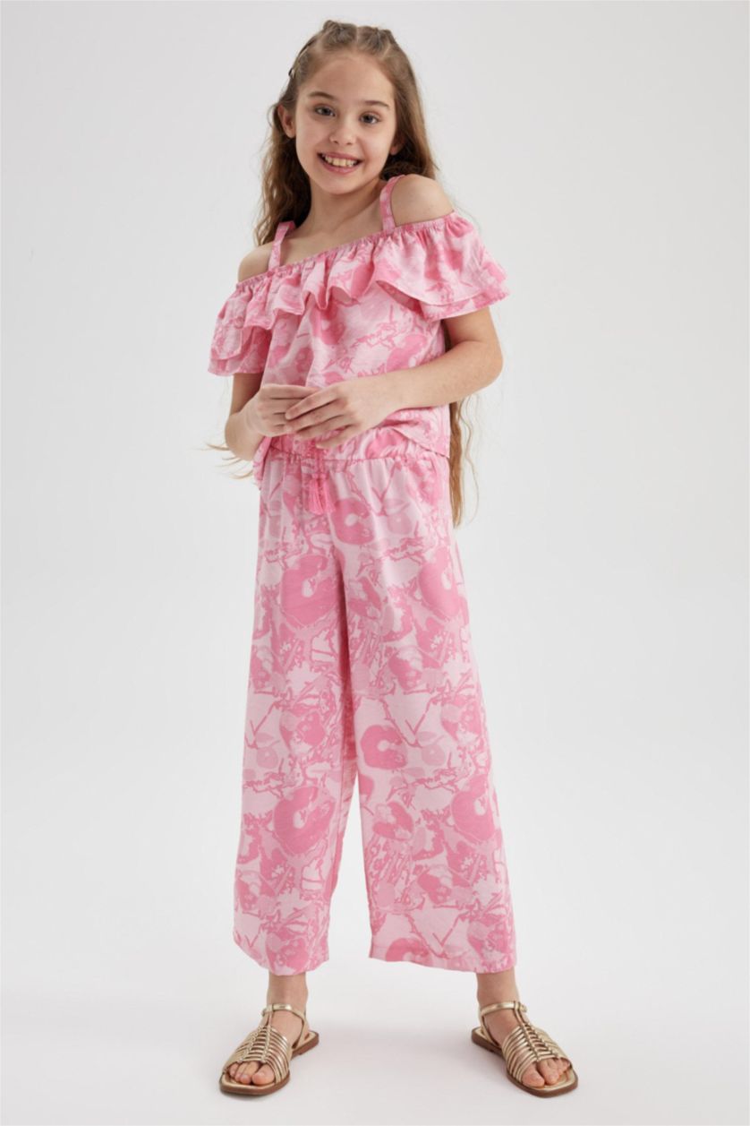 GIRLS & TEENS Pink Girl Palazzo Wide Leg Trousers