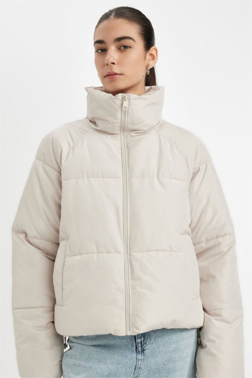 WOMAN Sand Waterproof Regular Fit Hooded Puffer Jacket