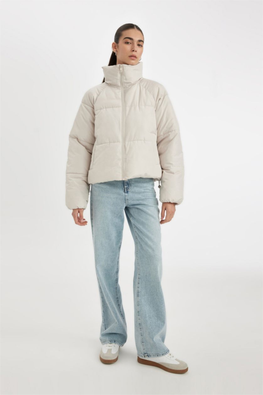 WOMAN Sand Waterproof Regular Fit Hooded Puffer Jacket