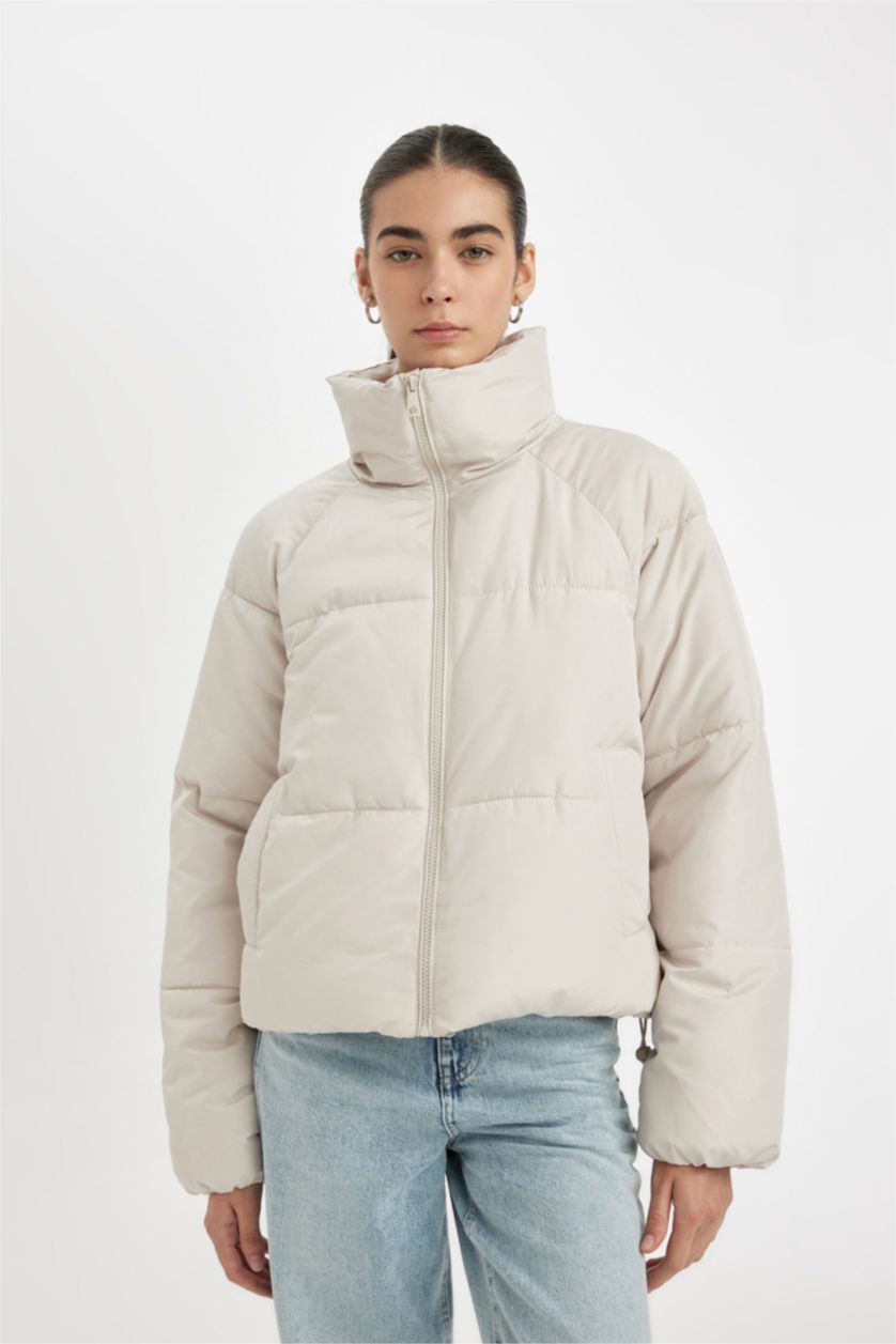 WOMAN Sand Waterproof Regular Fit Hooded Puffer Jacket