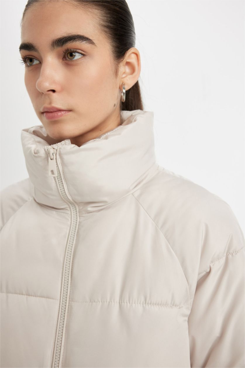 WOMAN Sand Waterproof Regular Fit Hooded Puffer Jacket