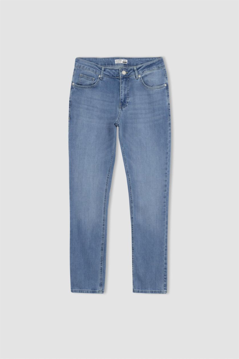 HOMME BLEU Clair Pantalon Jean PEDRO - Coupe slim en jean Ourlet étroit