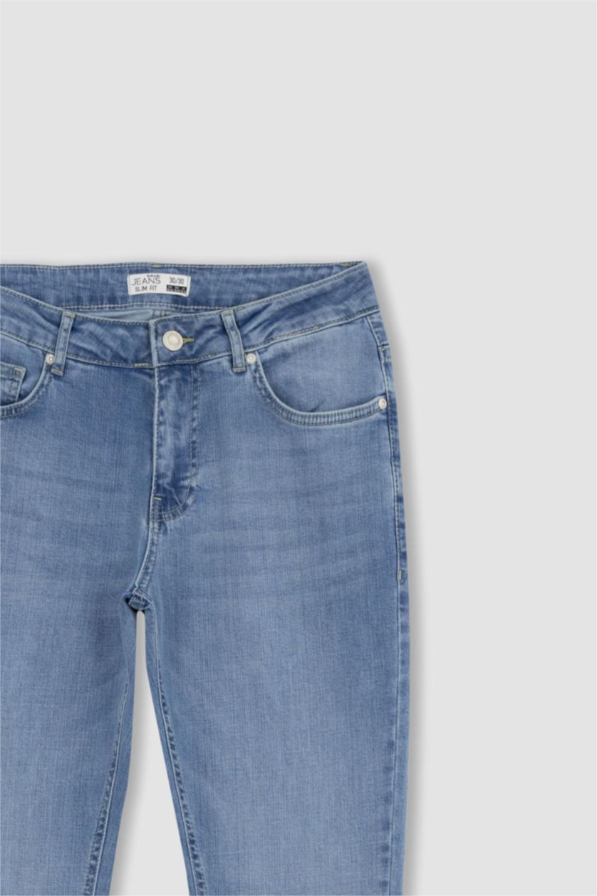 HOMME BLEU Clair Pantalon Jean PEDRO - Coupe slim en jean Ourlet étroit