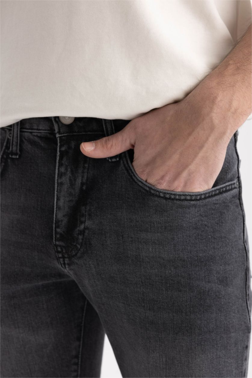 رجال رمادي بنطلون جينز سليم فيت