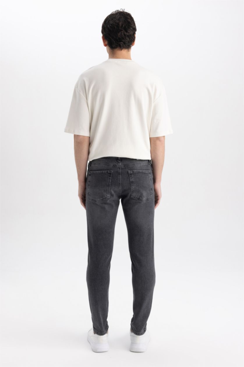 رجال رمادي بنطلون جينز سليم فيت