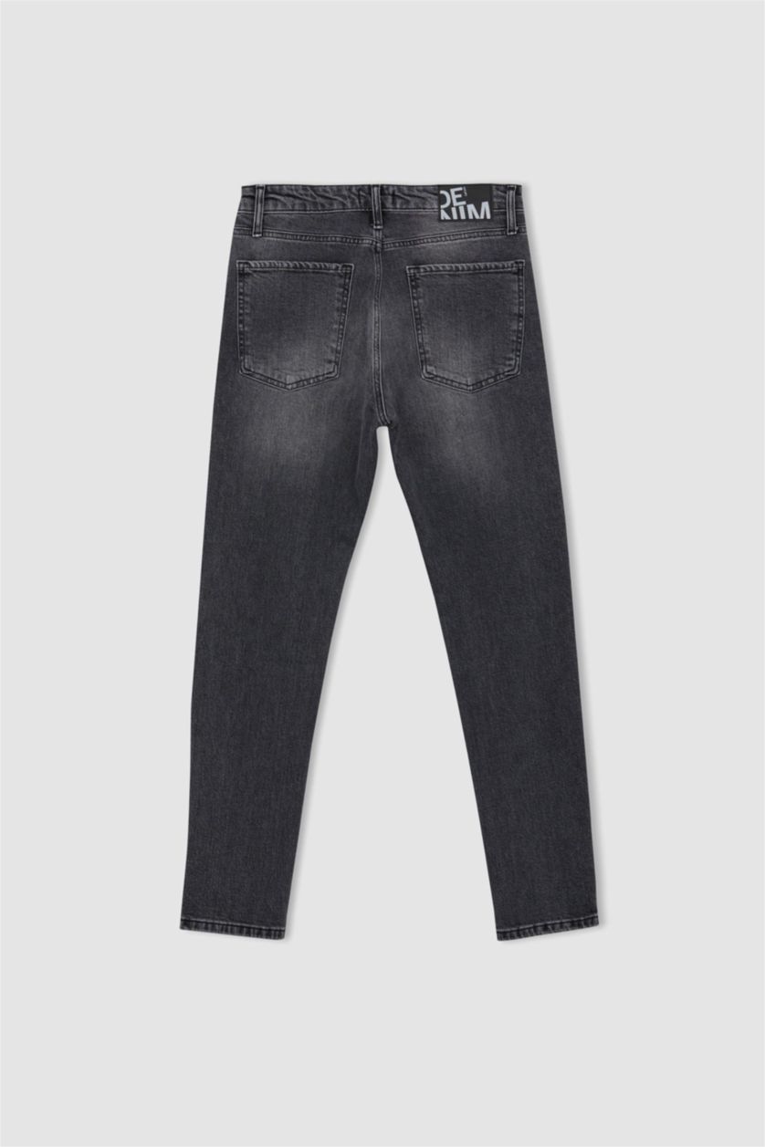 رجال رمادي بنطلون جينز سليم فيت