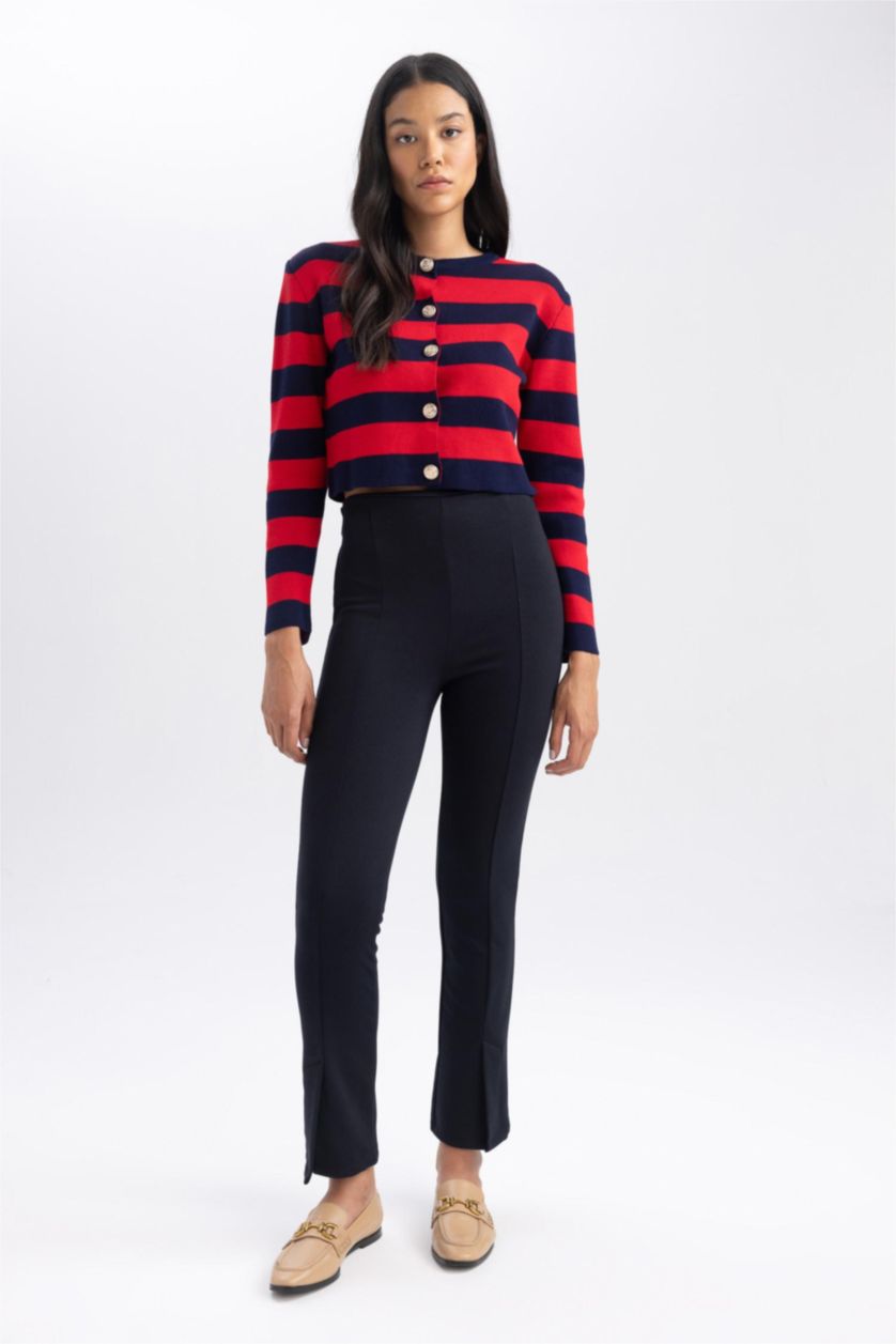 FEMME Marin Pantalon Long Taille Haute