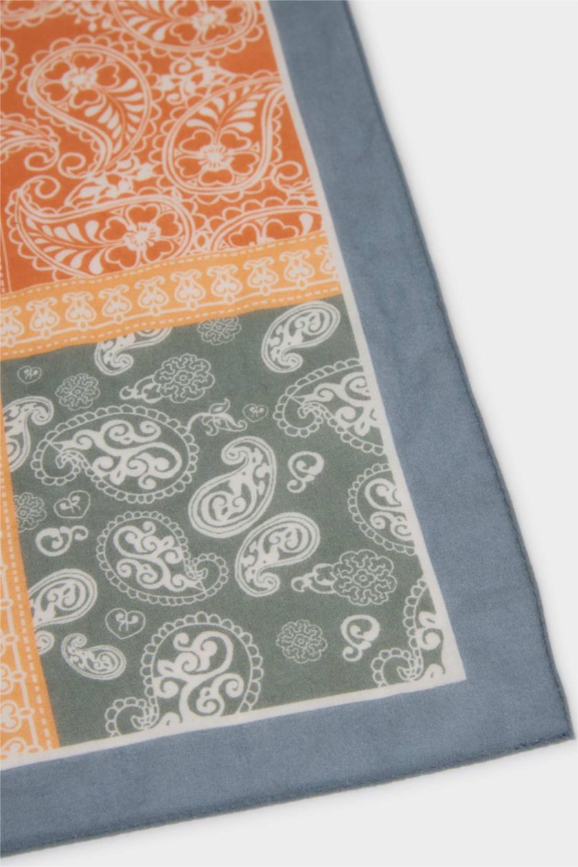 Kadın Mavi Kadın Desenli Pamuklu Bandana