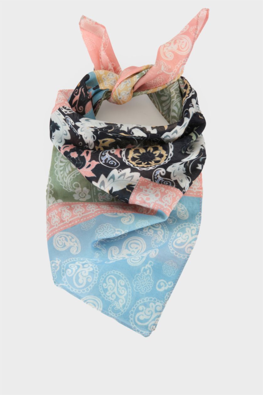 Kadın Karma Kadın Desenli Pamuklu Bandana