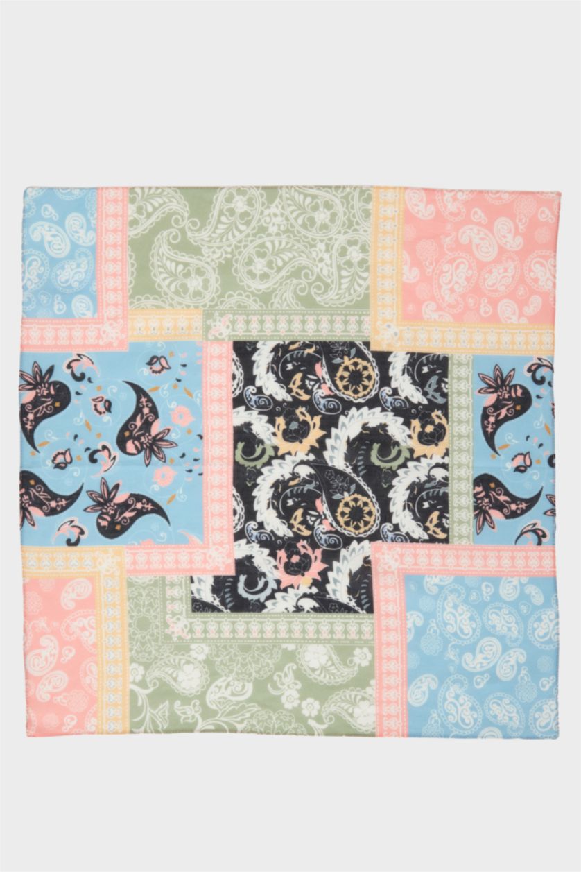 Kadın Karma Kadın Desenli Pamuklu Bandana