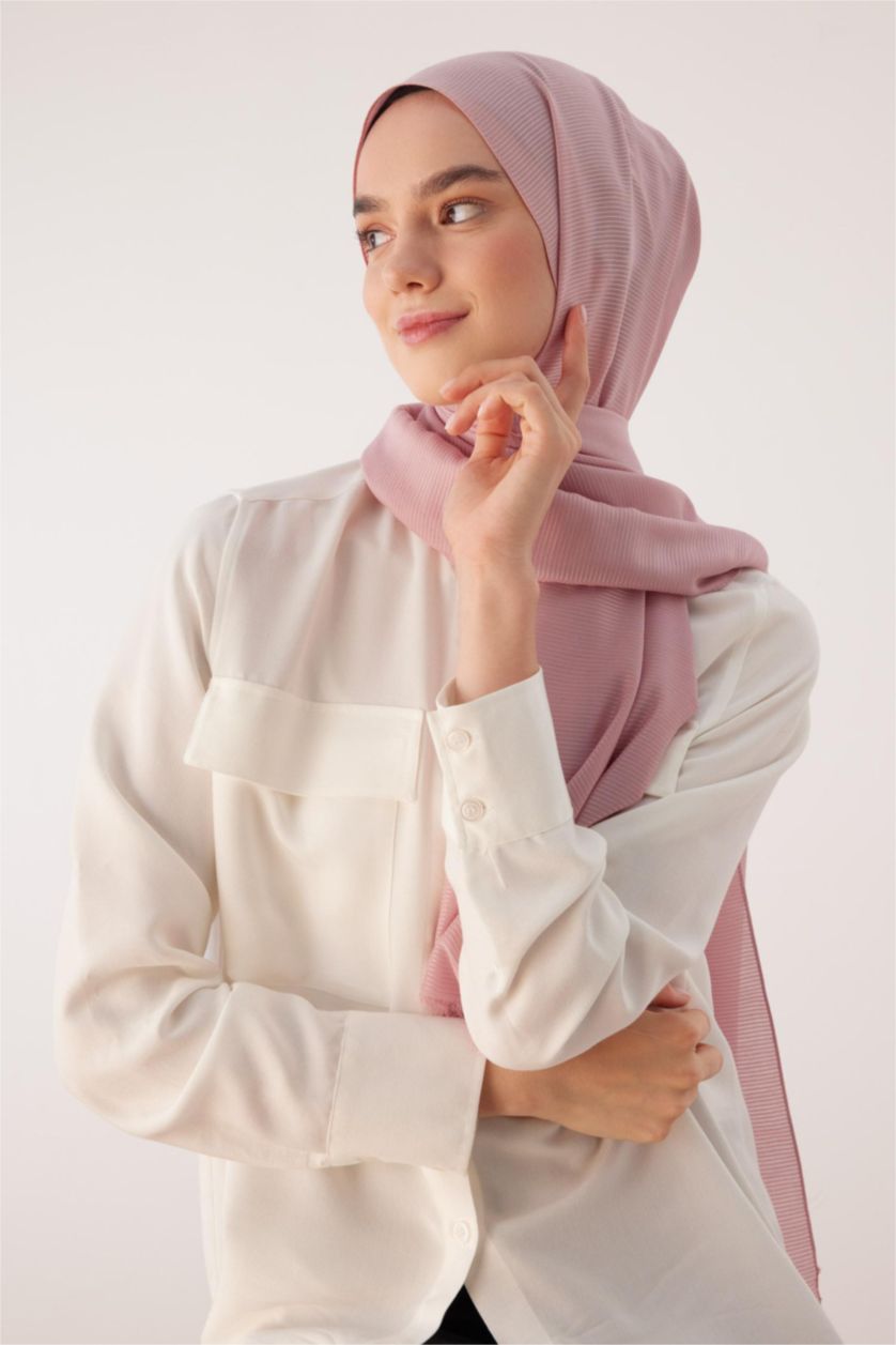 Kadın Pembe Kadın Basic Triko Abiye Şal