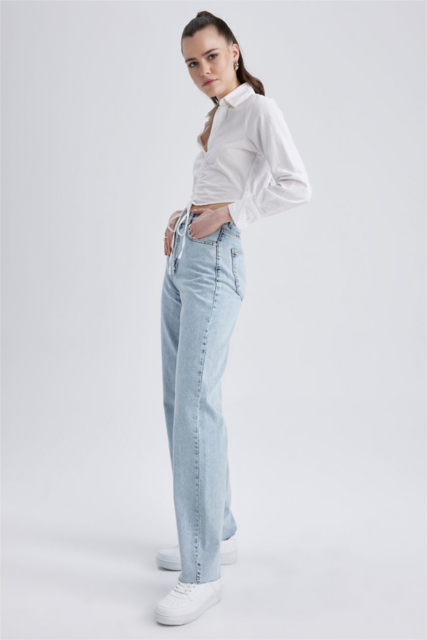 FEMME BLEU Clair Taille haute