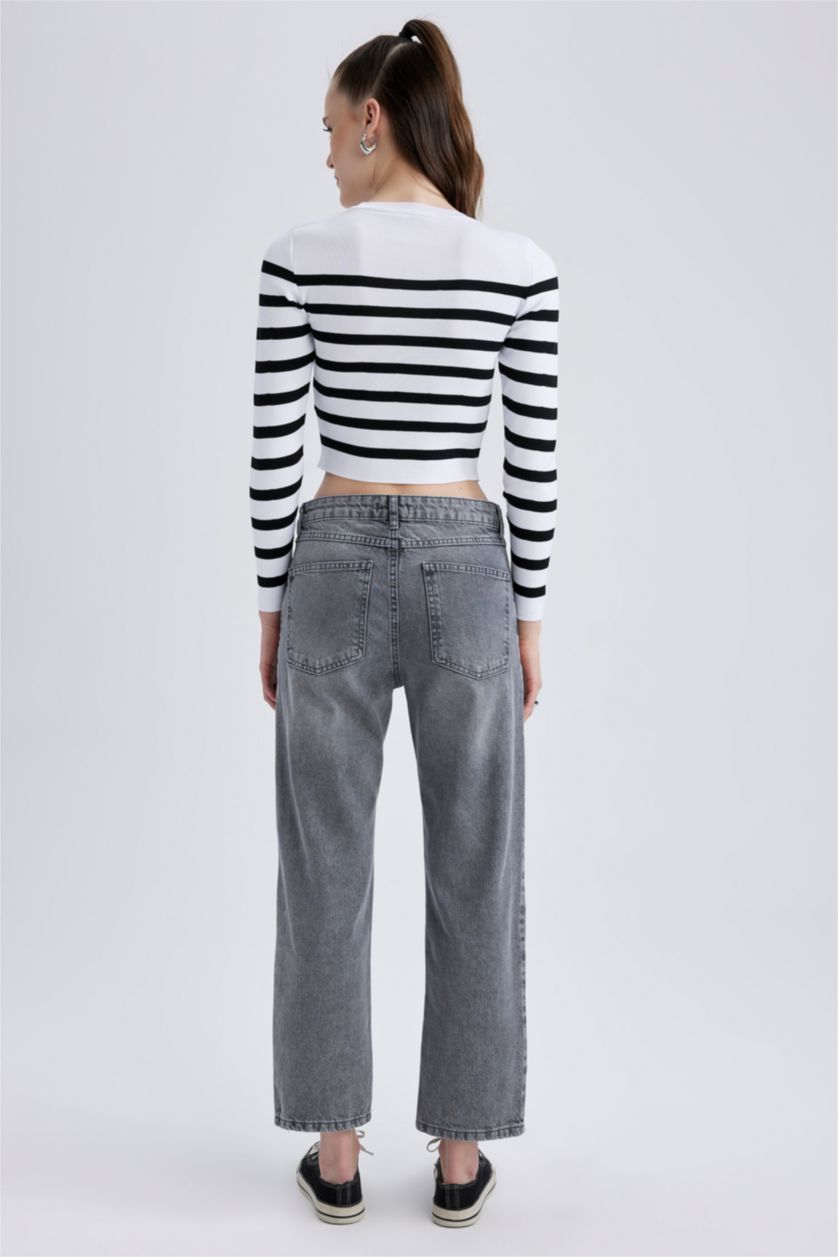 حريمي أنثرا بنطلون جينز بوي فريند قصة مستقيمة