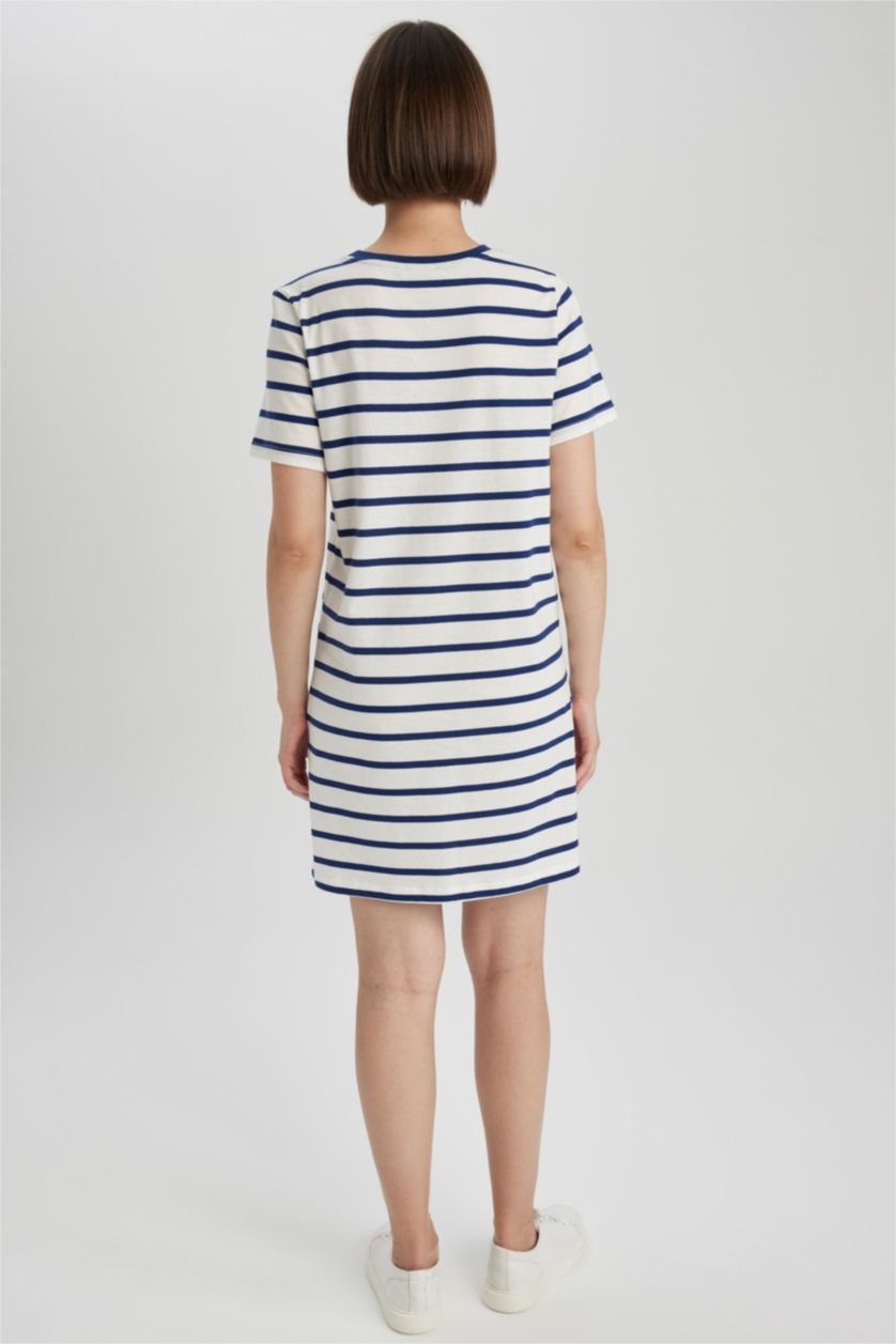 WOMAN Indigo Crew Neck Mini Dress