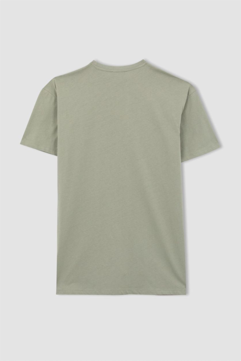 WOMAN Green Coool Snoopy Oversize Fit Combed Cotton Mini Short Sleeve Dress