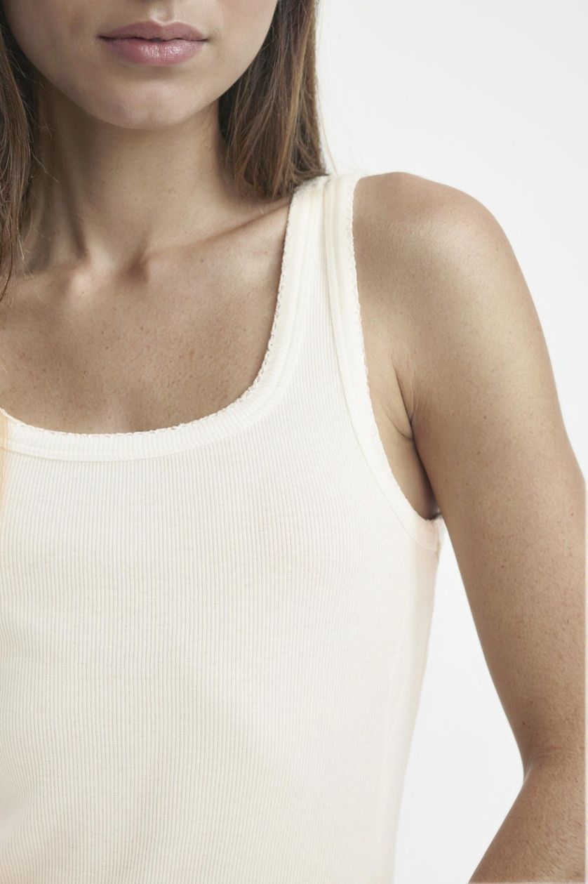 Kadın Kırık Beyaz Coool Bodycon Vücudu Saran Basic Düz Fitilli Kaşkorse Kolsuz Mini Beyaz Elbise