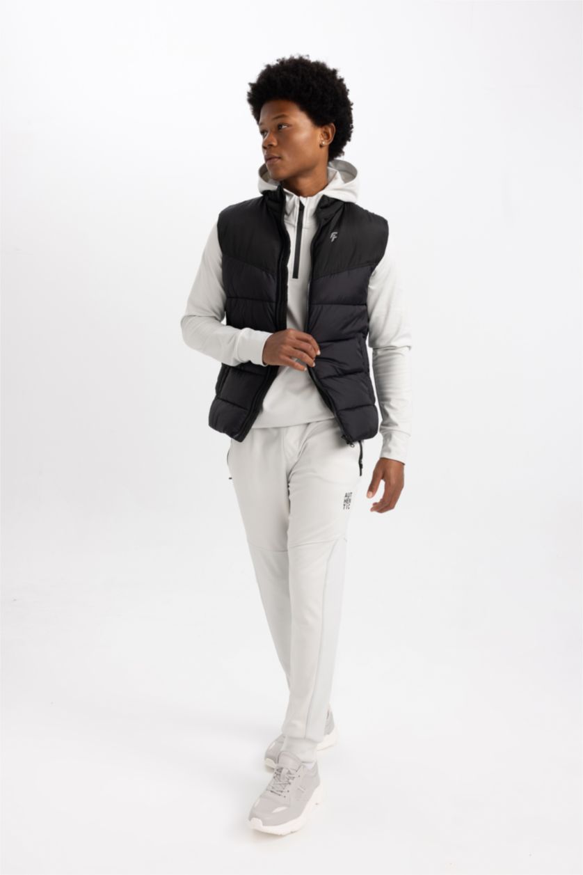 Erkek Siyah Slim Fit Şişme Yelek