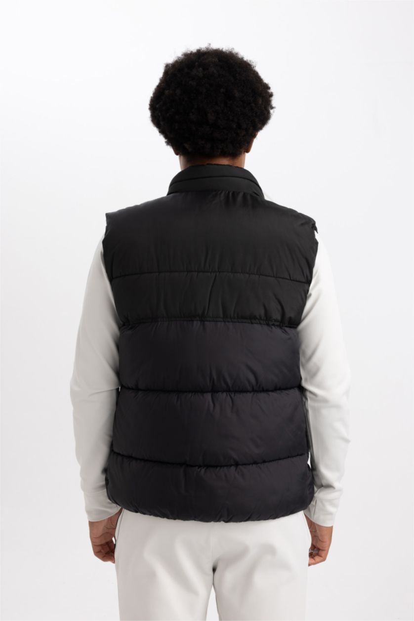 Erkek Siyah Slim Fit Şişme Yelek