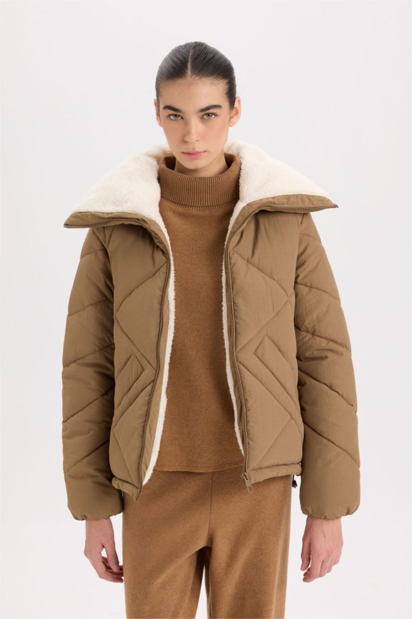 Kadın Kahve Su Geçirmez Mont