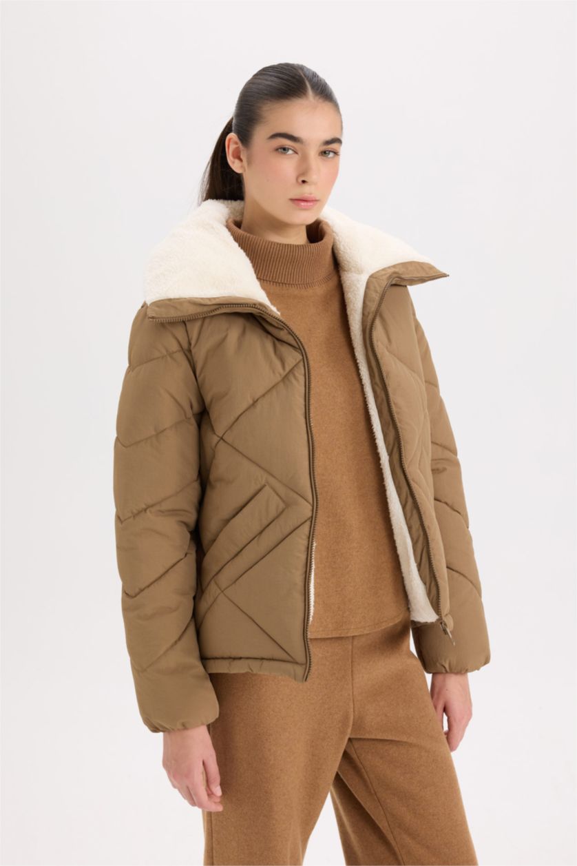 Kadın Kahve Su Geçirmez Mont