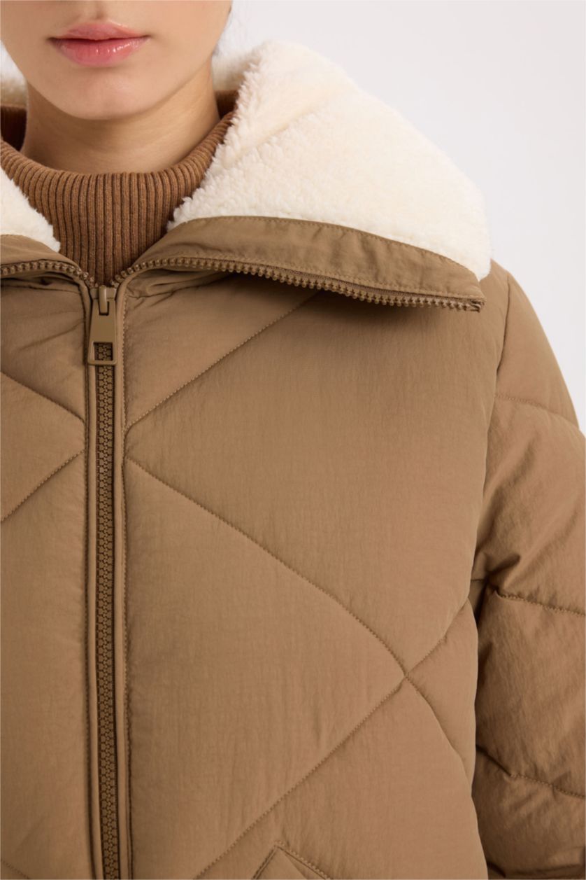 Kadın Kahve Su Geçirmez Mont