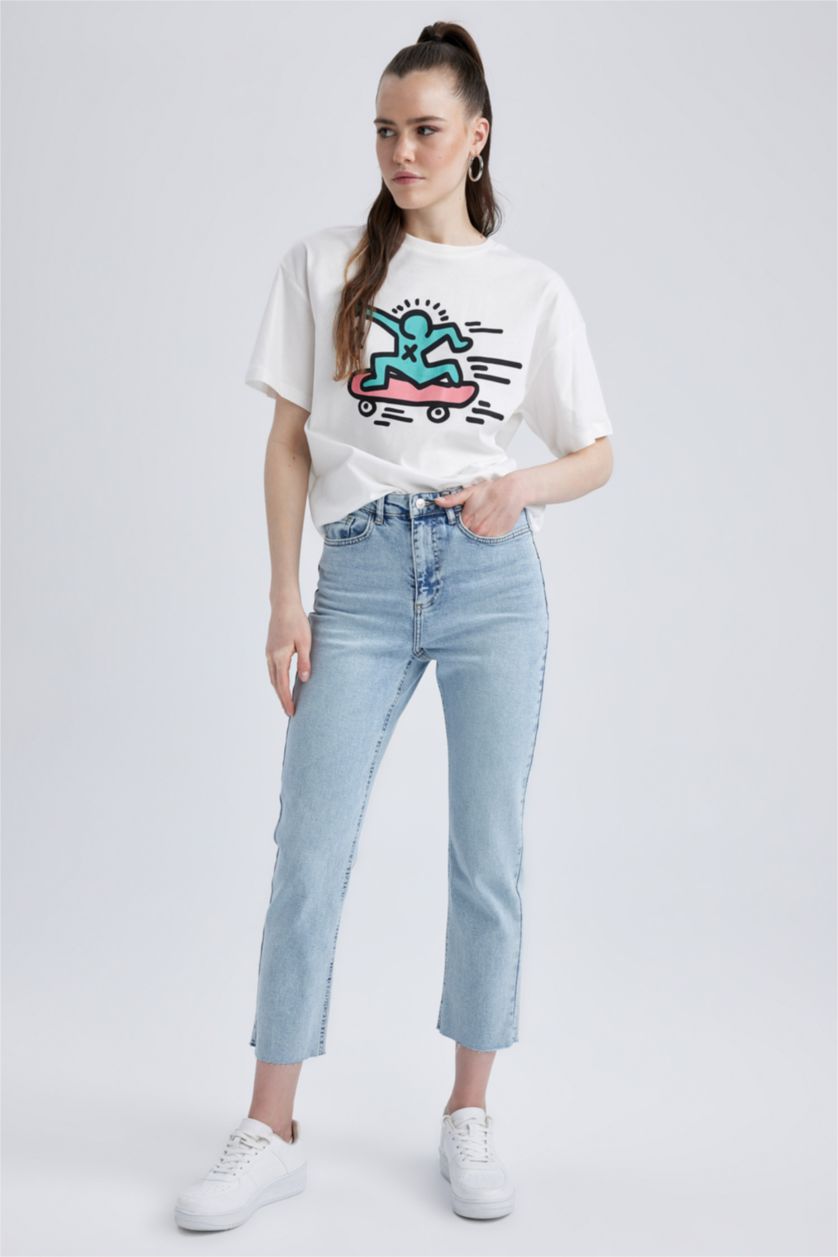 FEMME BLEU Clair Taille haute