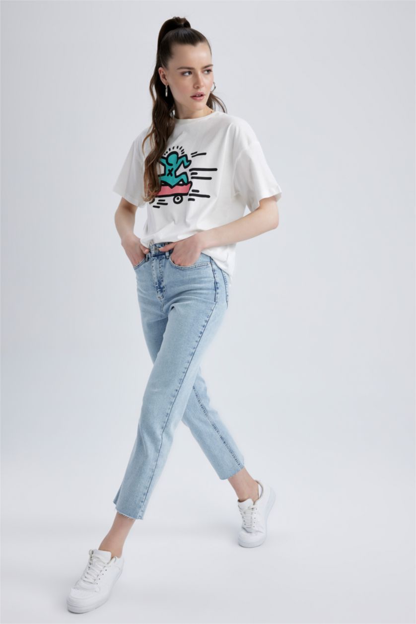 FEMME BLEU Clair Taille haute