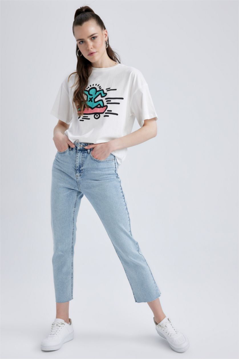 FEMME BLEU Clair Taille haute