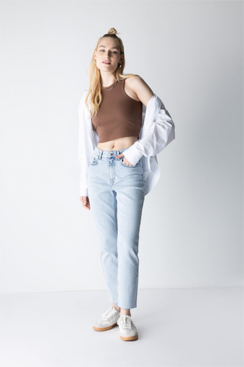 FEMME BLEU Clair Taille haute