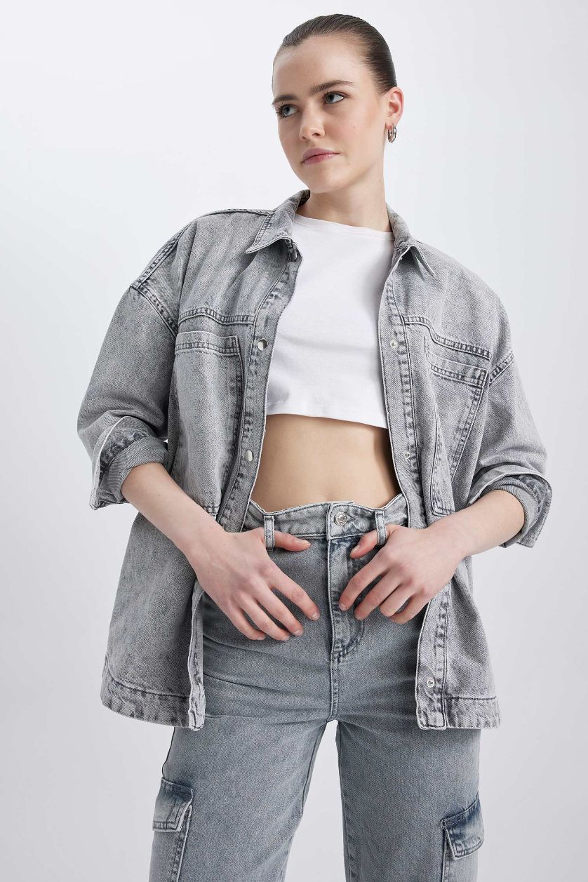 Woman Grey Denim Jacket