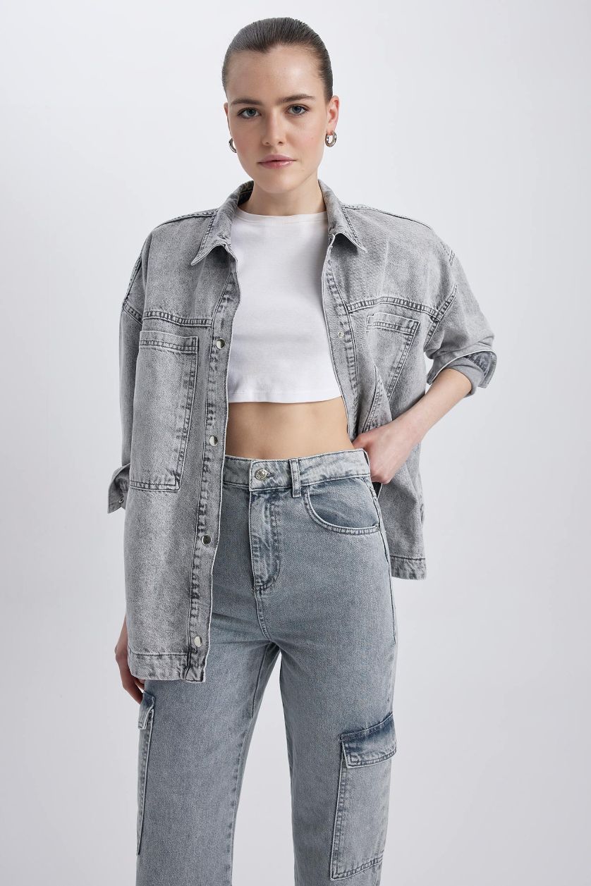 Woman Grey Denim Jacket