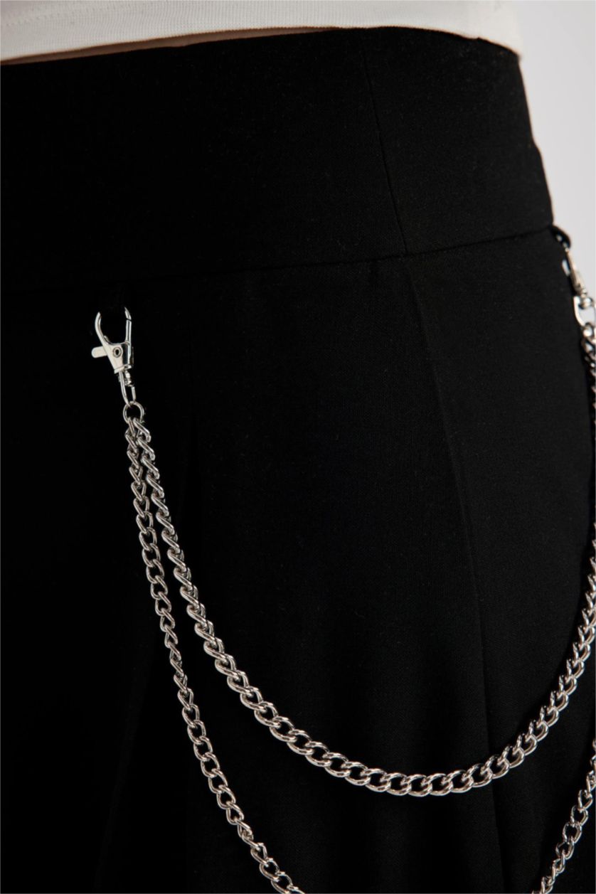 Kadın Siyah Pilise Mini Etek